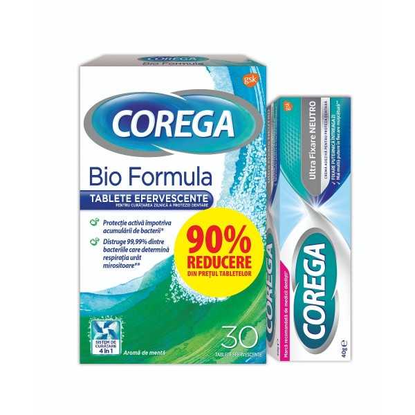 Pachet Adeziv pentru proteza Neutro 40g + Tablete efervescente 30 tablete, Corega