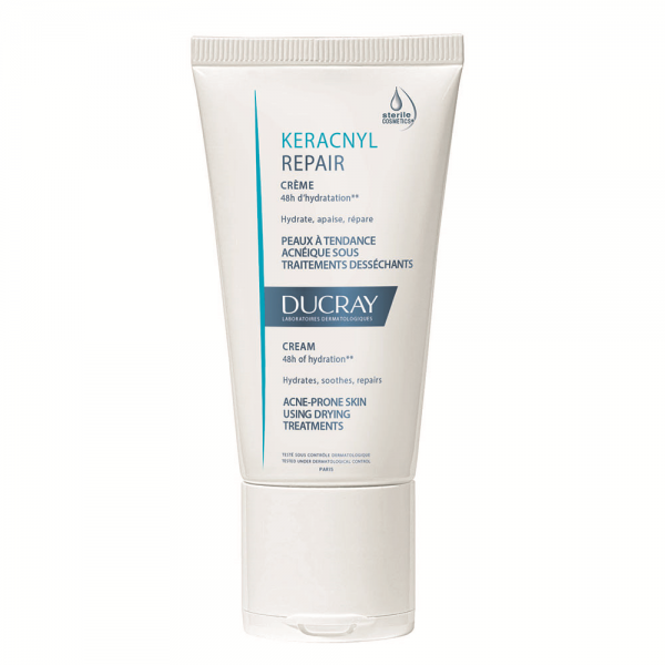 Crema hidratanta anti-imperfectiuni pentru tenul cu tendinta acneica Keracnyl Repair, 50 ml, Ducray