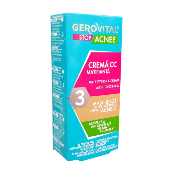 Crema CC matifianta Stop Acnee, 30ml, Gerovital