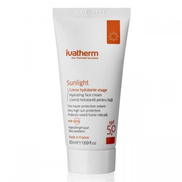 Crema hidratanta pentru fata cu protectie solara SPF 50+ Sunlight, 50ml, Ivatherm