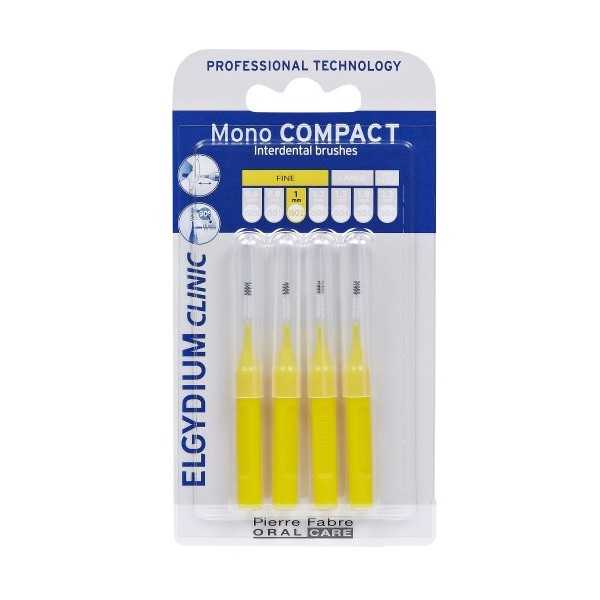 Periute interdentare Mono Compact Yellow, 4 bucati, Elgydium