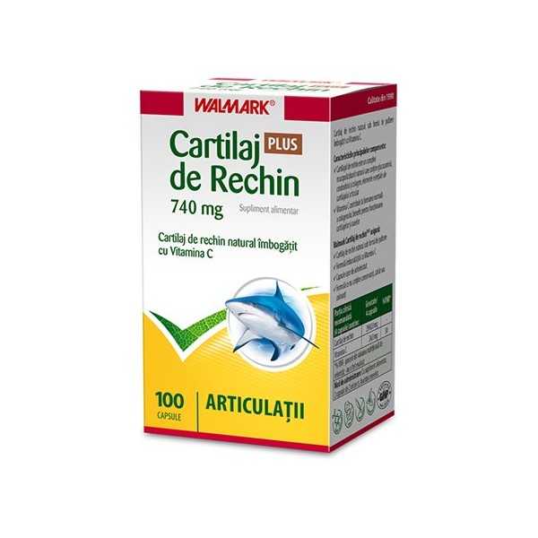 Cartilaj de Rechin Plus 740 mg cu vitamina C, 100 capsule, Walmark