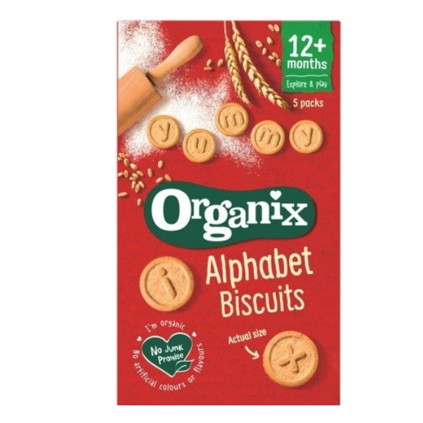 Biscuiti Bio Alfabet, incepand de la 12 luni, 5 x 25 g, Organix Goodies