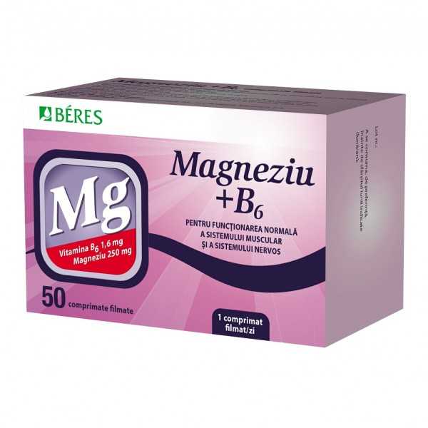 Magneziu + B6, 50 comprimate + 10 gratis, Beres