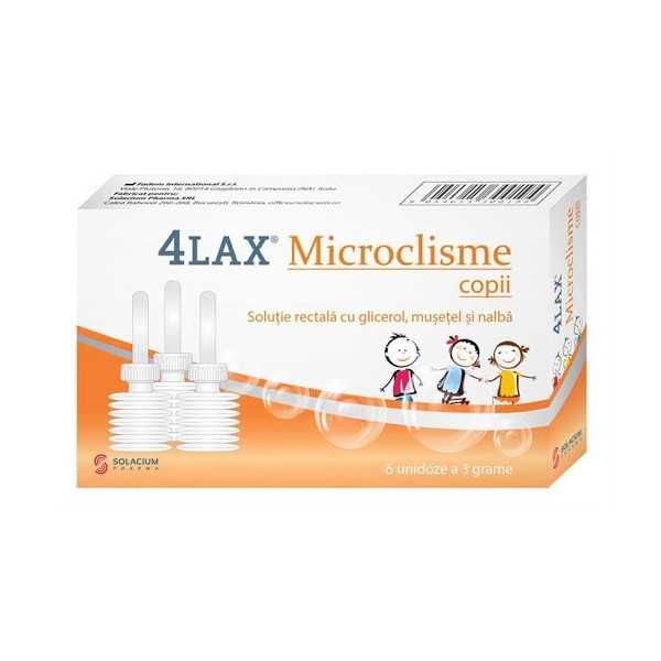 Microclisme pentru copii 4Lax, 6 unidoze, Solacium