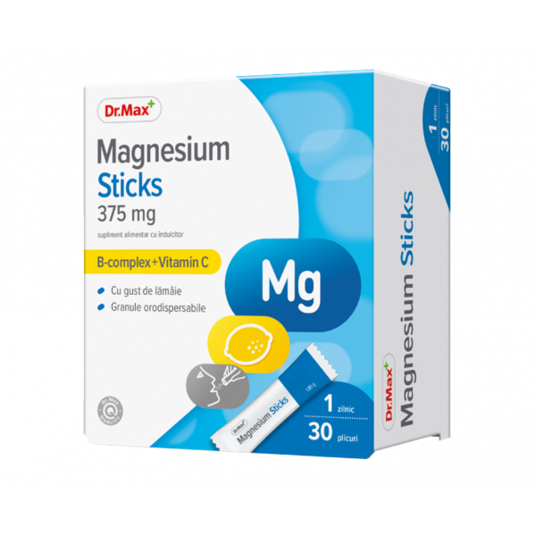 Dr.Max Magnesium Sticks 375mg, 30 pliculete orodispersabile