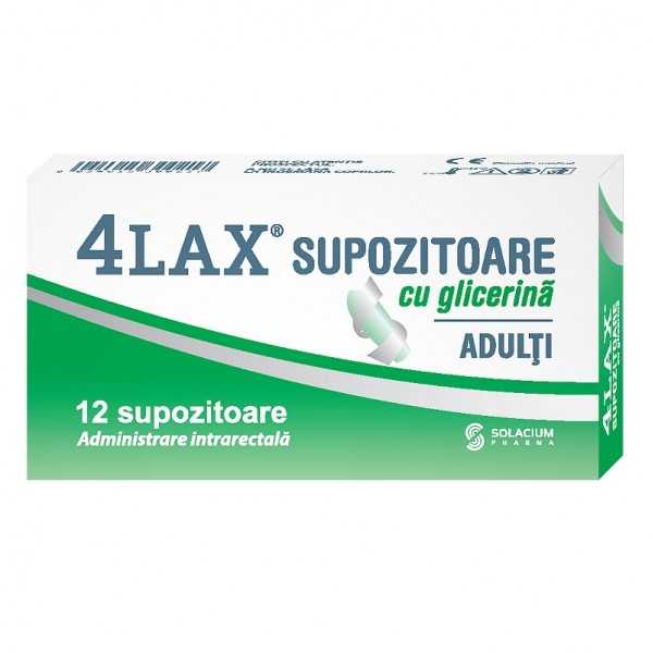 Supozitoare cu glicerina pentru adulti 4Lax, 12 bucati, Solacium