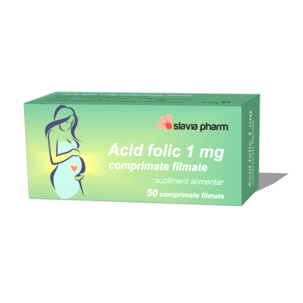 Acid folic 1 mg, 50 comprimate, Slavia Pharm