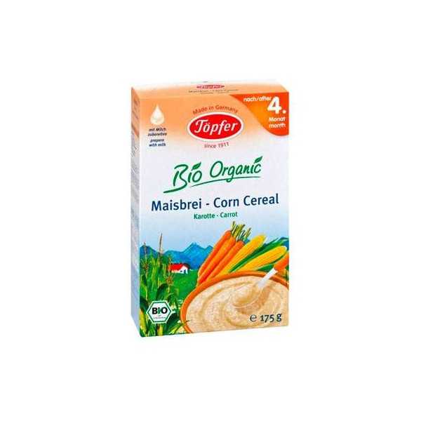 Cereale Bio cu porumb si morcov, de la 4 luni, 175g, Topfer