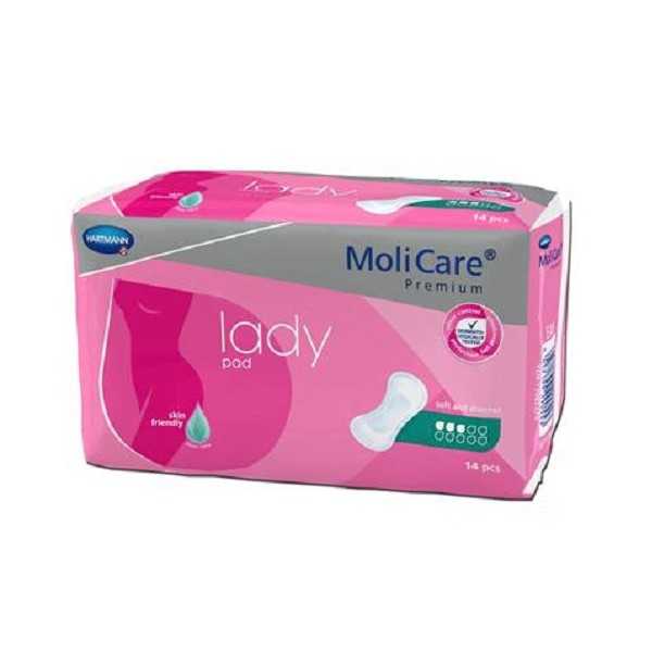 Tampoane MoliCare Premium lady pad incontinenta urinara usoara3 picaturi, 14 bucati, Hartmann