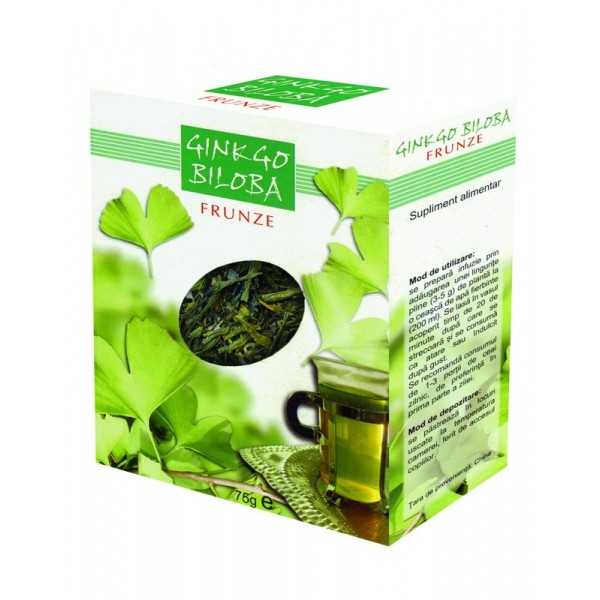 Ceai Ginkgo Biloba frunze, 75g, Parapharm