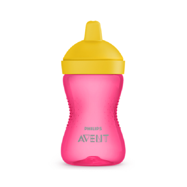 Cana cu tetina de formare roz/galben, 300ml, Philips Avent