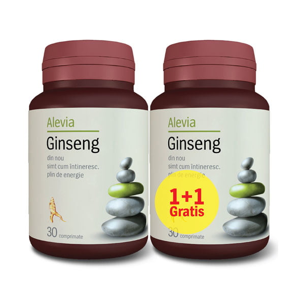 Pachet Ginseng, 30 + 30 comprimate, Alevia