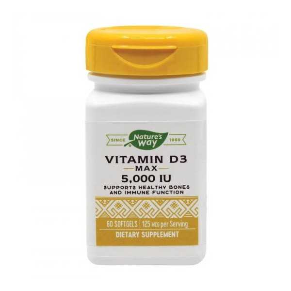 Vitamina D3 5000 UI Nature's Way, 60 capsule, Secom