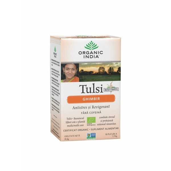 Tulsi Ceai de Ghimbir, 18 plicuri, Organic India