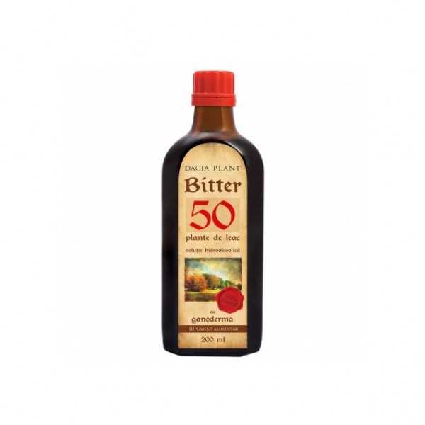 Bitter 50 plante cu ganoderma, 200 ml, Dacia Plant