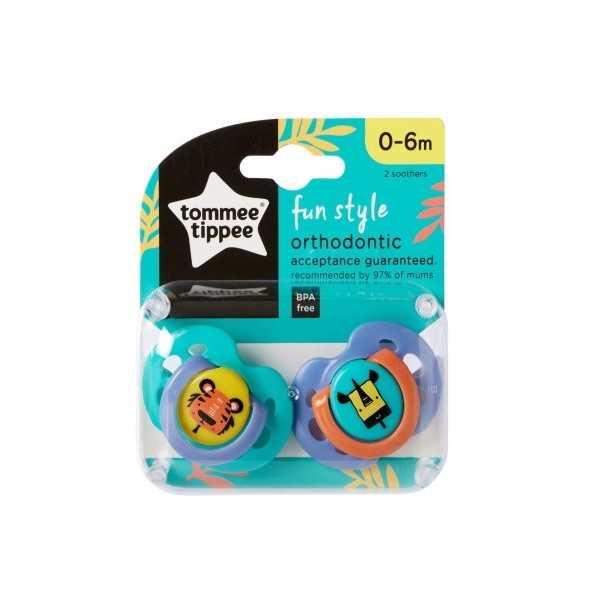 Suzete ortodontice de zi FUN, 2 bucati, Tommee Tippee