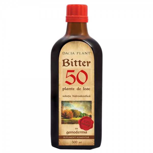 Tinctura Bitter 50 Plante de Leac cu Ganoderma, 500ml, Dacia Plant