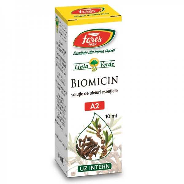 Biomicin solutie cu uleiuri esentiale A2, 10ml, Fares