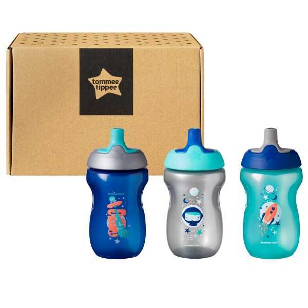 Set cani ONL Baieti 300ml 12luni+ Albastru, 3 bucati, Tommee Tippe