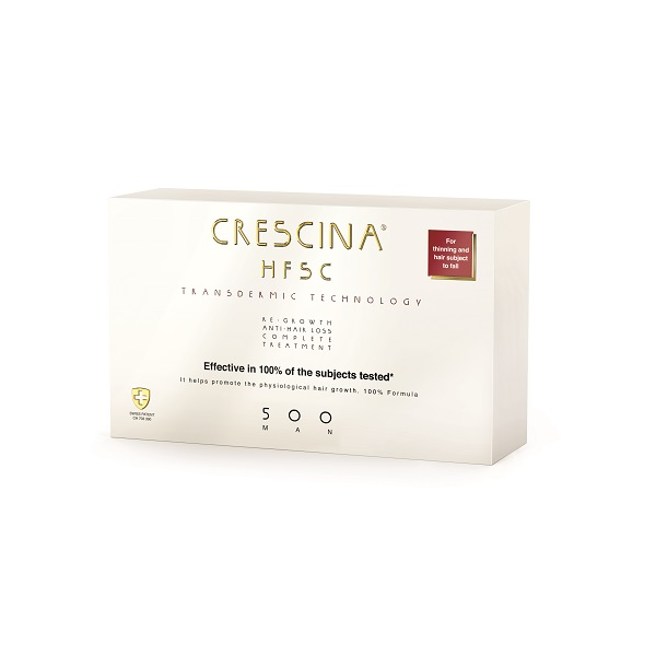 Tratament complet Crescina Transdermic HFSC 500 barbati, 10 + 10 fiole, Labo