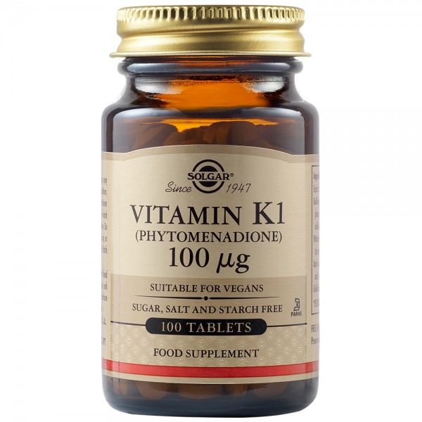 Vitamina K1 100mcg, 100 tablete, Solgar