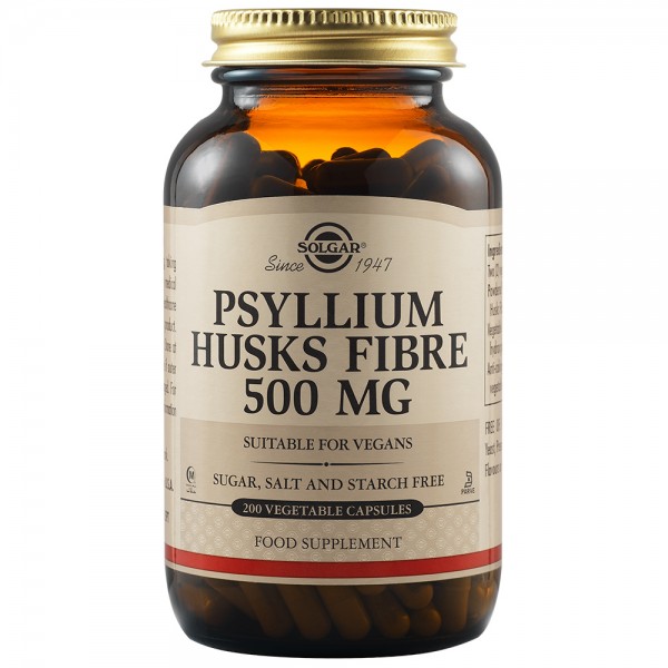 Fibre din tarate de Psyllium 500mg, 200 capsule, Solgar