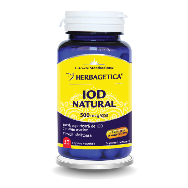 Iod Natural, 30 capsule vegetale, Herbagetica