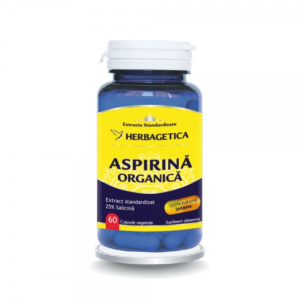 Aspirina organica, 60 capsule, Herbagetica