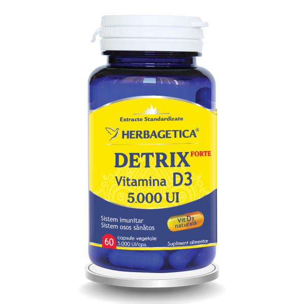 Detrix Forte Vitamina D3 5000UI, 60 capsule, Herbagetica