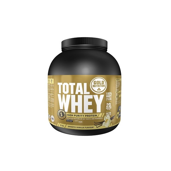 Pudra proteica Total Whey cu vanilie, 2kg, Gold Nutition