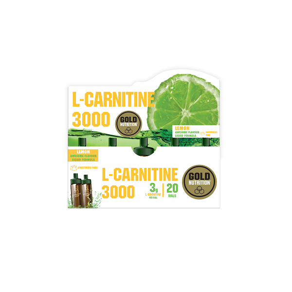 L-Carnitina 3000mg cu aroma de lamaie, 20 doze, Gold Nutrition