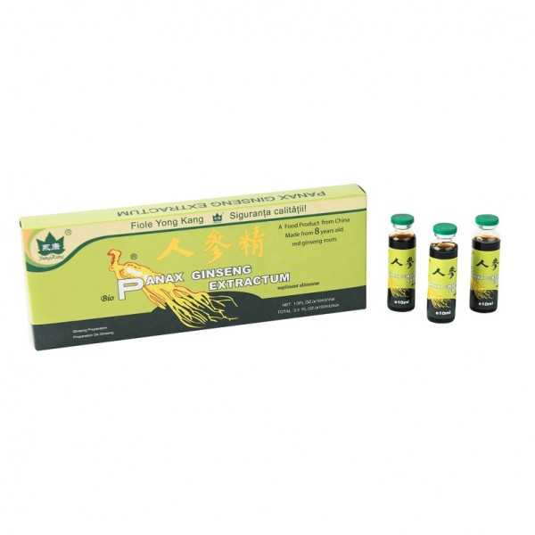 Panax Ginseng extractum, 10 fiole, Yongkang International