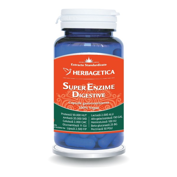 Super Enzime Digestive, 60 capsule, Herbagetica