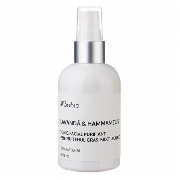 Tonic facial purifiant cu lavanda si hammamelis, 118ml, Sabio