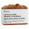 Sapun natural pentru pielea sensibila cu lapte de capra + musetel si galbenele, 130g, Sabio