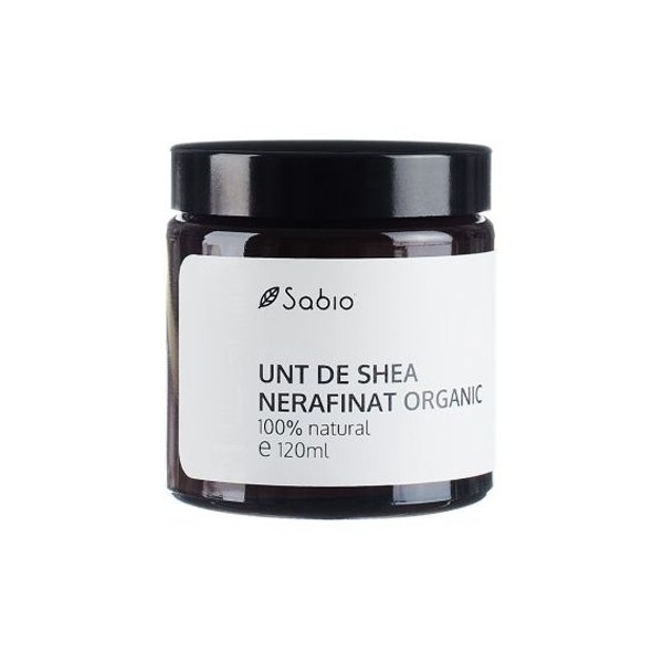 Unt de Shea nerafinat organic, 120ml, Sabio