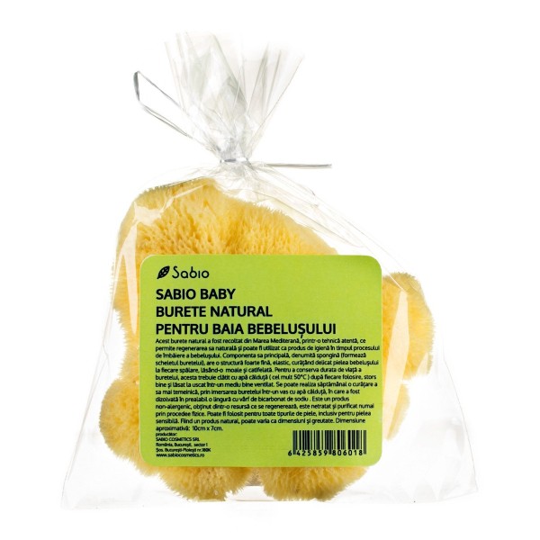 Burete natural pentru baia bebelusului, 8g, Sabio