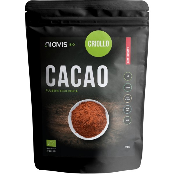 Cacao pulbere raw ecologica, 250g, Niavis