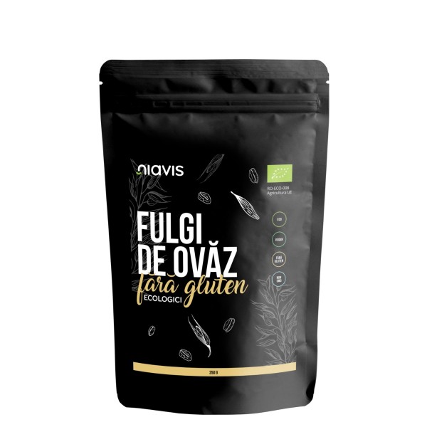 Fulgi de ovaz ecologici fara gluten, 250g, Niavis