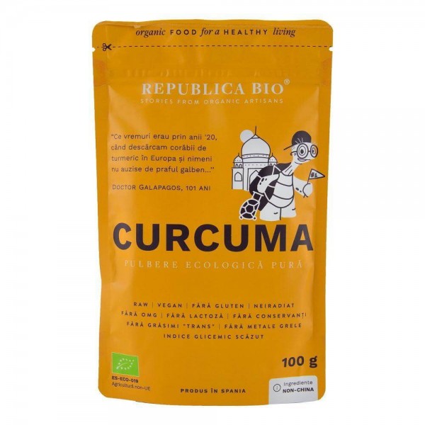 Curcuma pulbere ecologica pura, 100g, Republica Bio