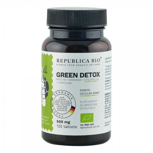 Green Detox ecologic, 120 tablete, Republica Bio