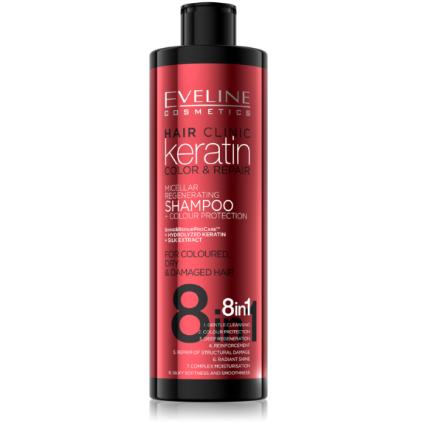 Sampon Keratin Colour Protection 8 in 1, 400ml, Eveline Cosmetics