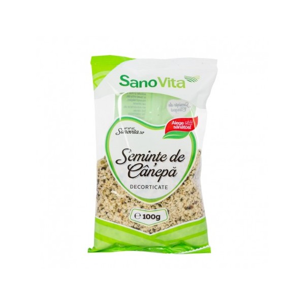 Seminte de canepa decorticate, 100g, SanoVita