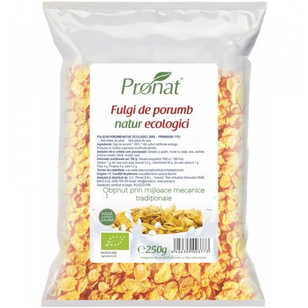 Fulgi de porumb Natur Bio, 250g, Pronat