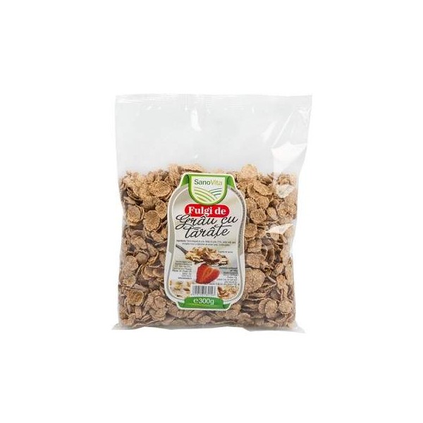 Fulgi de grau cu tarate, 300g, SanoVita