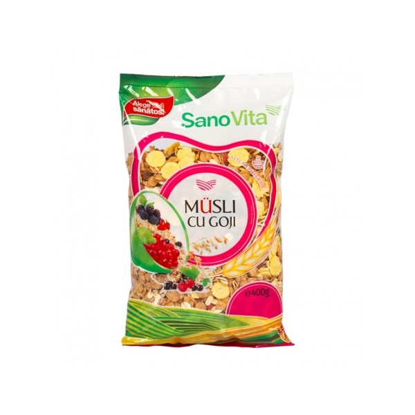 Musli cu goji fara zahar, 400g, SanoVita