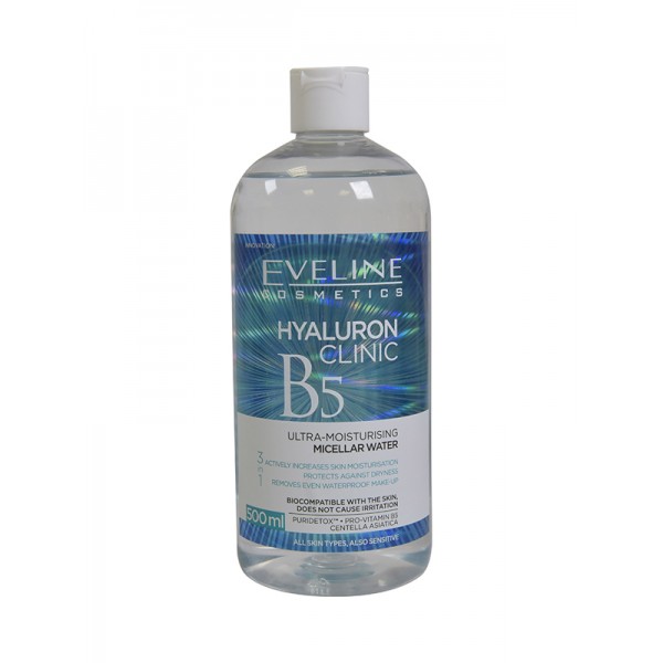 Apa micelara Hyaluron Clinic B5, 500ml, Eveline Cosmetics