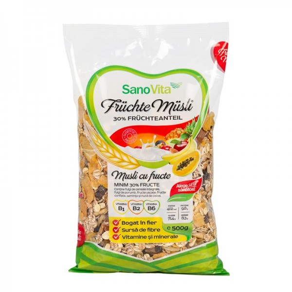 Musli cu fructe, 500g, SanoVita