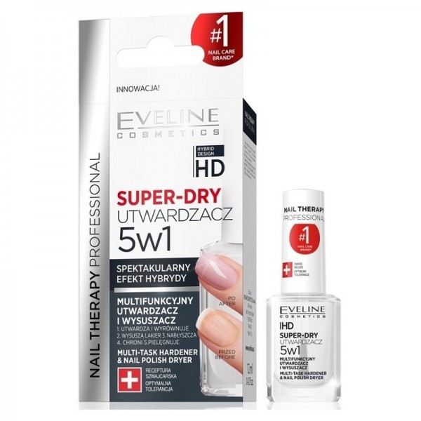 Tratament pentru unghii Super-Dry Top Coat 5 in 1, 12ml, Eveline Cosmetics